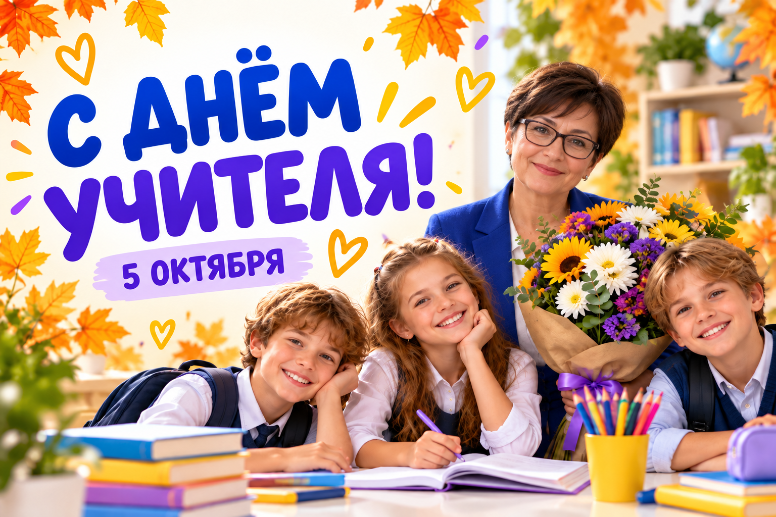 С Днём учителя! Спасибо за знания, терпение и веру в нас