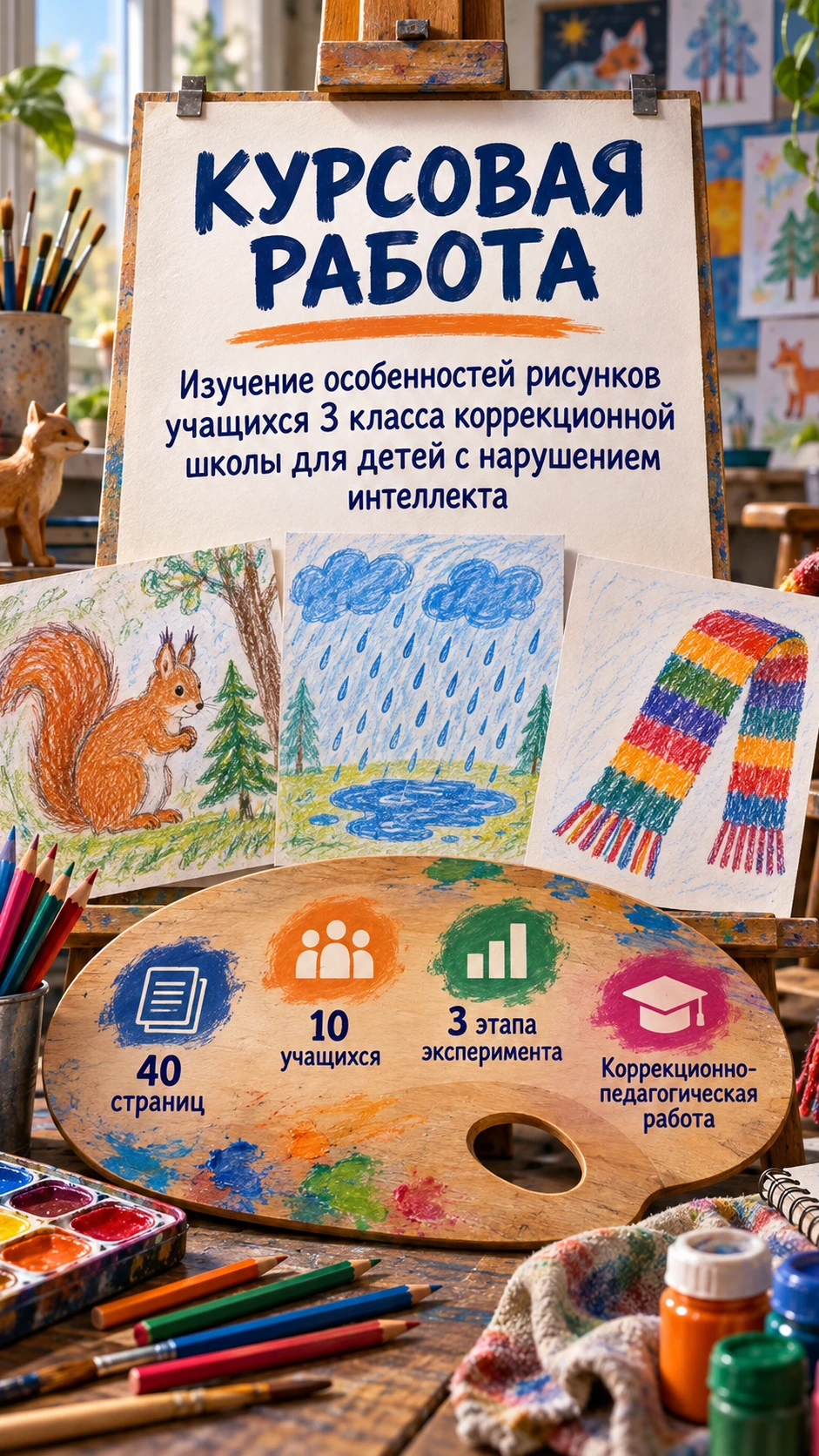 Превью материала «Изучение особенностей рисунков учащихся 3 класса коррекционной школы для детей с нарушением интеллекта»