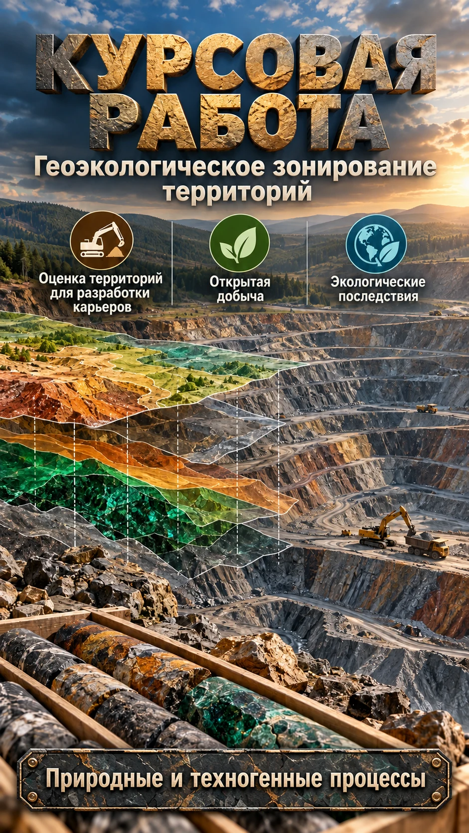 Превью материала «Геоэкологическое зонирование территорий для разработки карьеров и местонахождений полезных ископаемых»