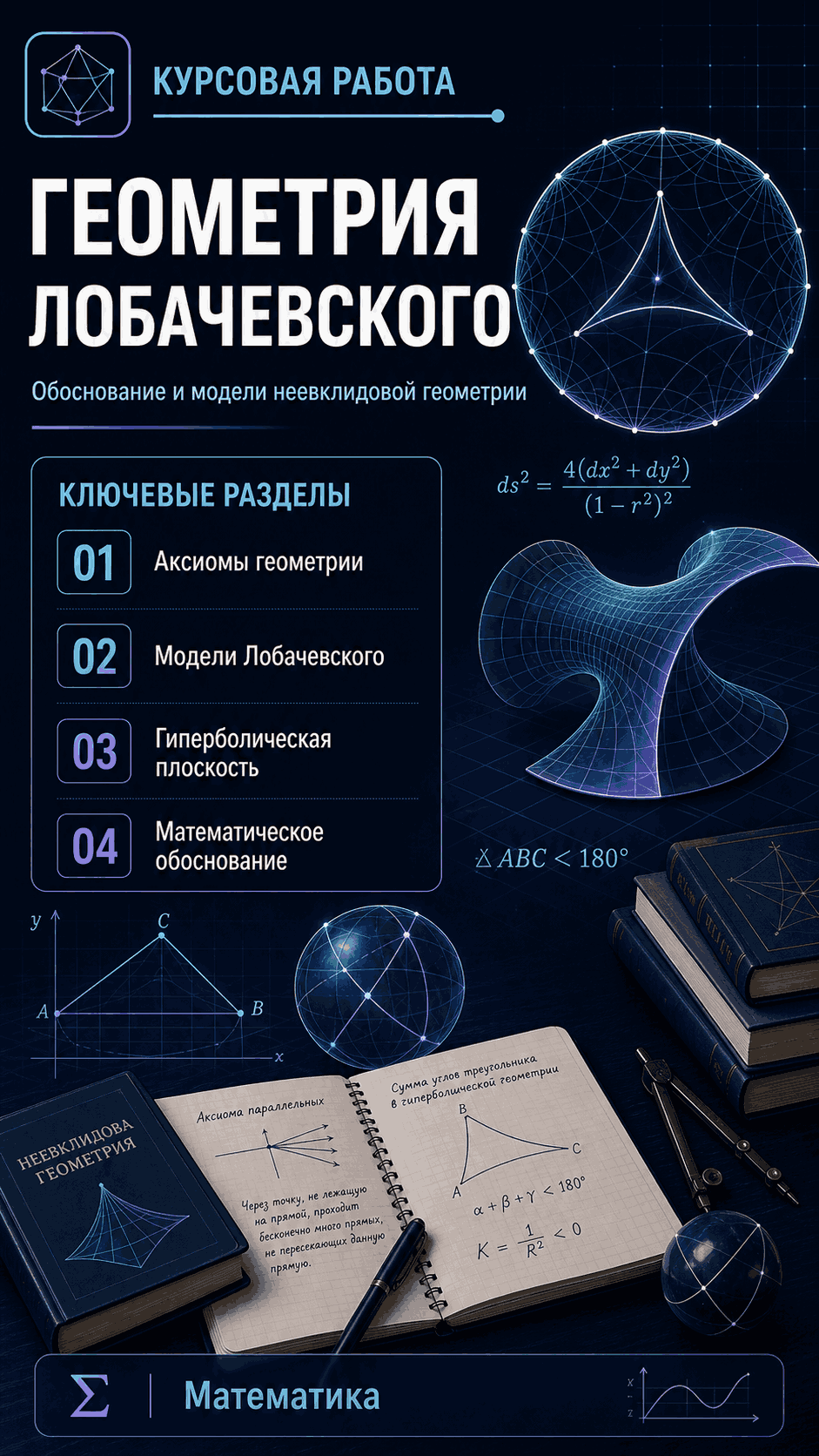 Превью материала «Обоснование геометрии Лобачевского (Модели)»