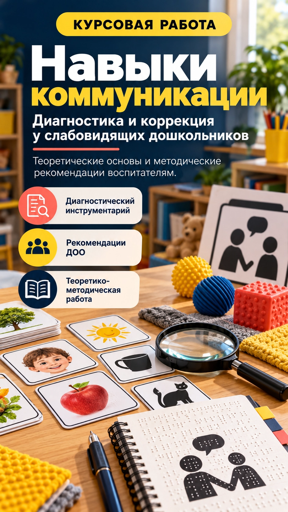Превью материала «Диагностика и коррекция навыков коммуникации слабовидящих дошкольников»